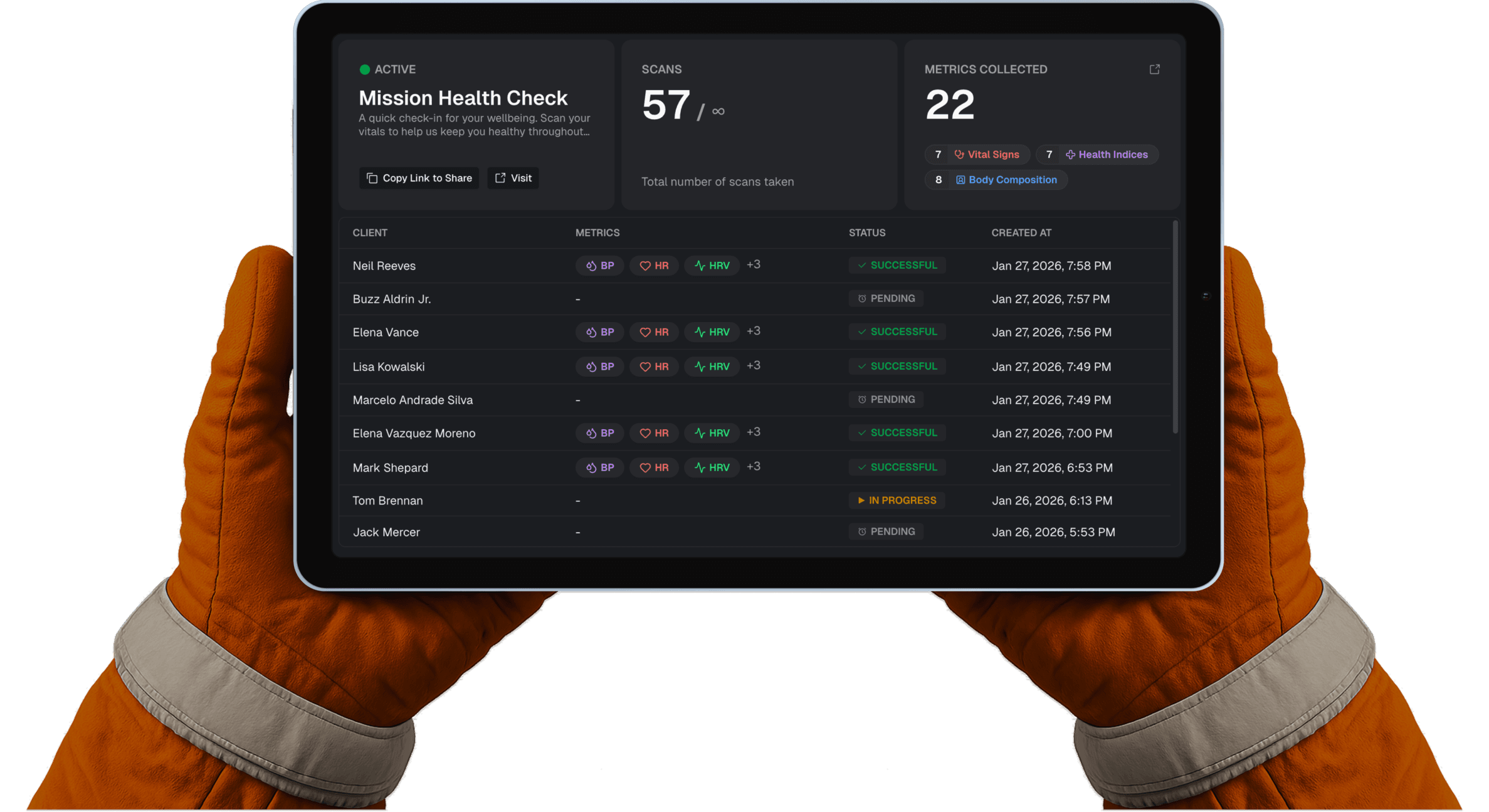 Screenshot of Upvio platform being used on an iPad